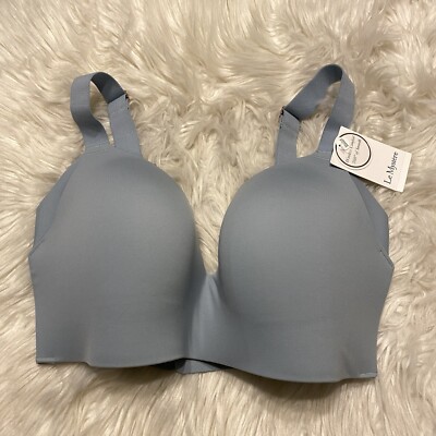 Le Mystere 32DDD/F Bra Blue Smooth Shape 360 Smoother Wireless Back Closure NEW