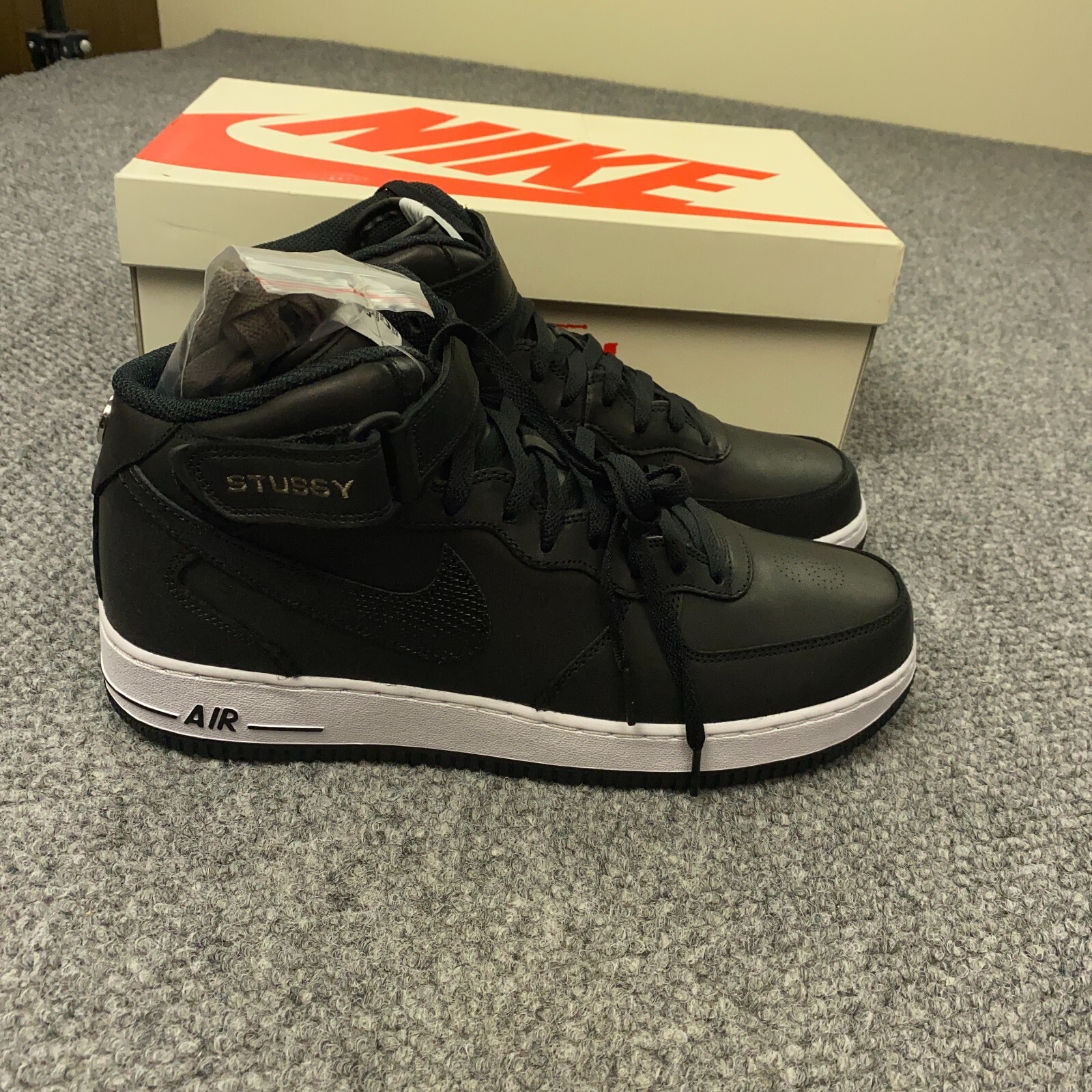 Nike x Stussy ★ Air Force 1 '07 Mid SP Black Nike X Stussy Air Force '07 Mid SP Black/Black Sneakers Mens