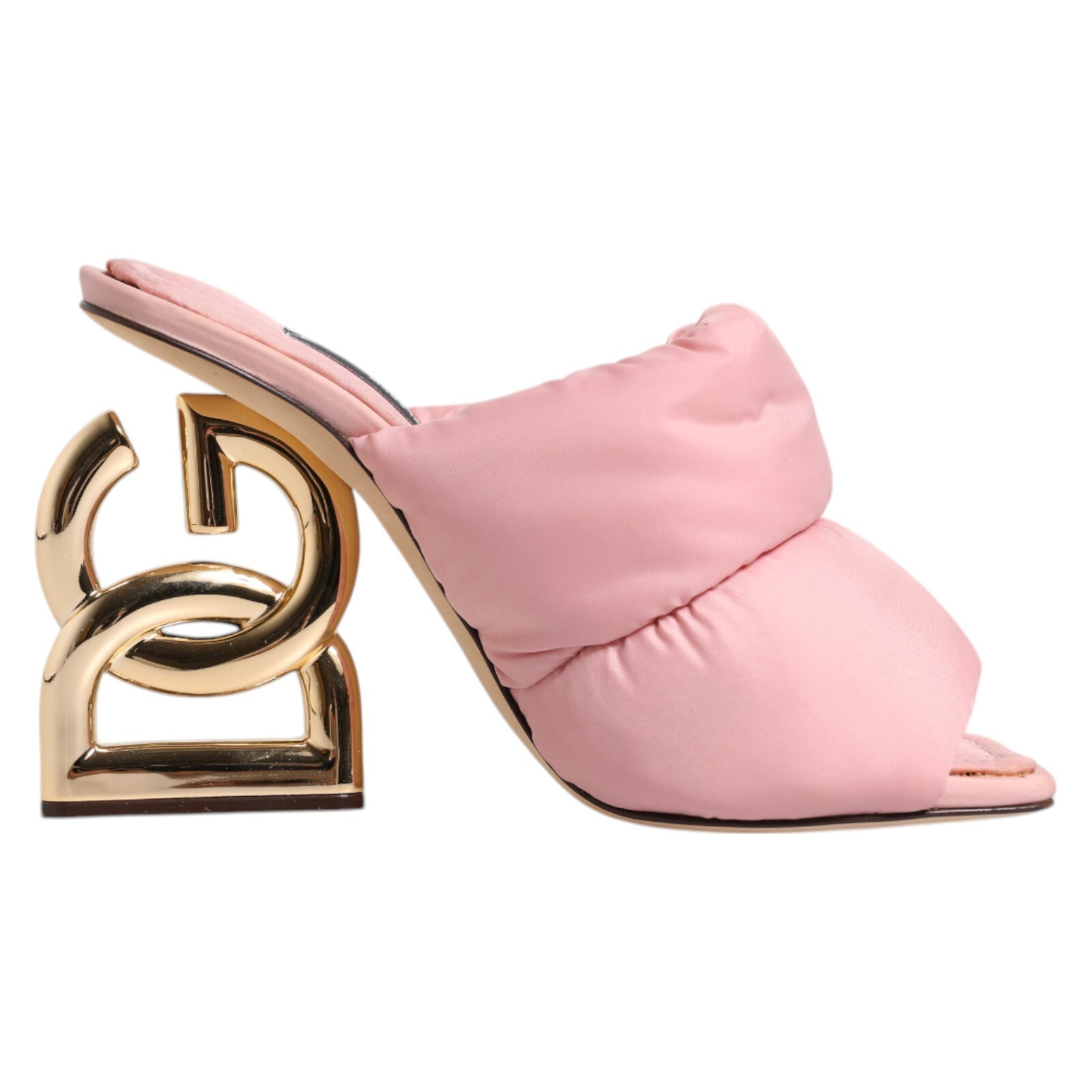 サンダル・ミュール DOLCE  GABBANA Women Sandals CQ0436 AY32980402 Pink DOLCE & GABBANA Shoes Pink Quilted DG Heel Slide Sandals