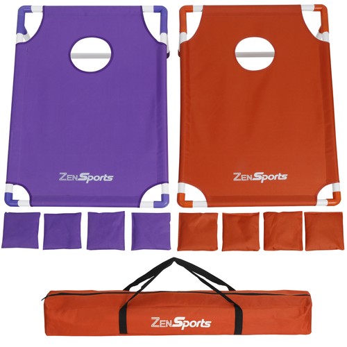 Collapsible Portable CornHole Toss Game Set With 8 Cornhole Bean Bags (3 x 2FT)