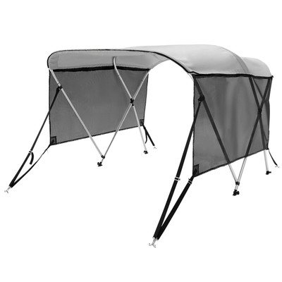 VEVOR 3 Bow Bimini Top Boat Cover Detachable Mesh Sides 600D with Frame 67"-72"W