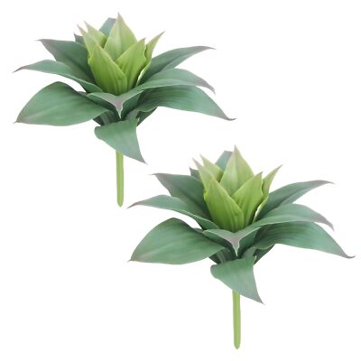 2 Pcs Large Agave Plants Artificial Succulents Fake Succulents Unpotted for F...