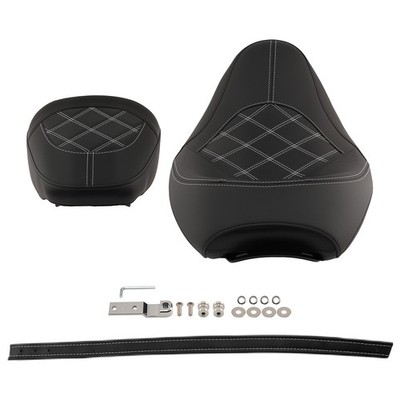 Driver & Passenger Seat for Harley Touring 2009-2024 PU Leather Black