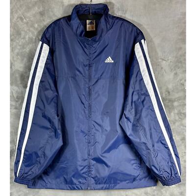 Adidas Men's Blue Nylon Windbreaker Jacket sz 2XL (14377) | eBay