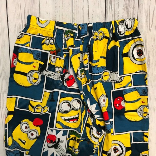 NEW Despicable Me Minions Lounge Pants Pajama Bottoms Black Yellow Adult Sz L