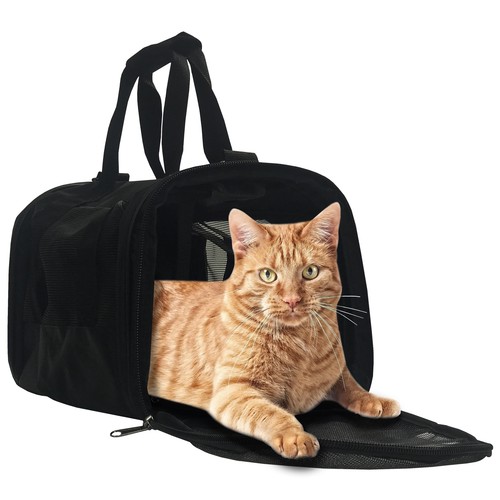 World Pet Small Pet Carrier, Black for Small Dogs, 15 "L x 8 "H x 12 "W.