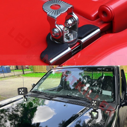 2X Universal Mounting Bracket Clamp Hood Pillar LED Cube Work Light Bar ATV 4WD