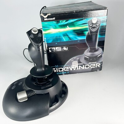 Microsoft Sidewinder Precision 2 PC Joystick Gaming Controller USB & Software
