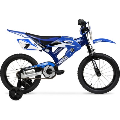 16" Moto Yamaha Boys BMX Bike Blue Steel Frame Kids Bicycle Motocross Style