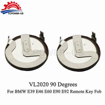 2Pcs Remote Key Fob Rechargeable Battery VL2020 for BMW E39 E46 E60 E90 E92 US