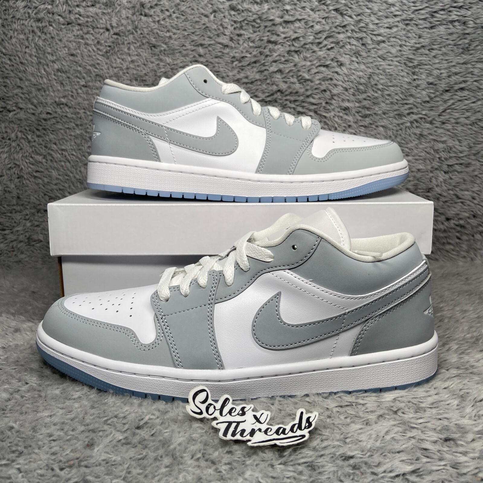 Air Jordan 1 Low Wolf Grey White Size 10 Women = 8.5 Men