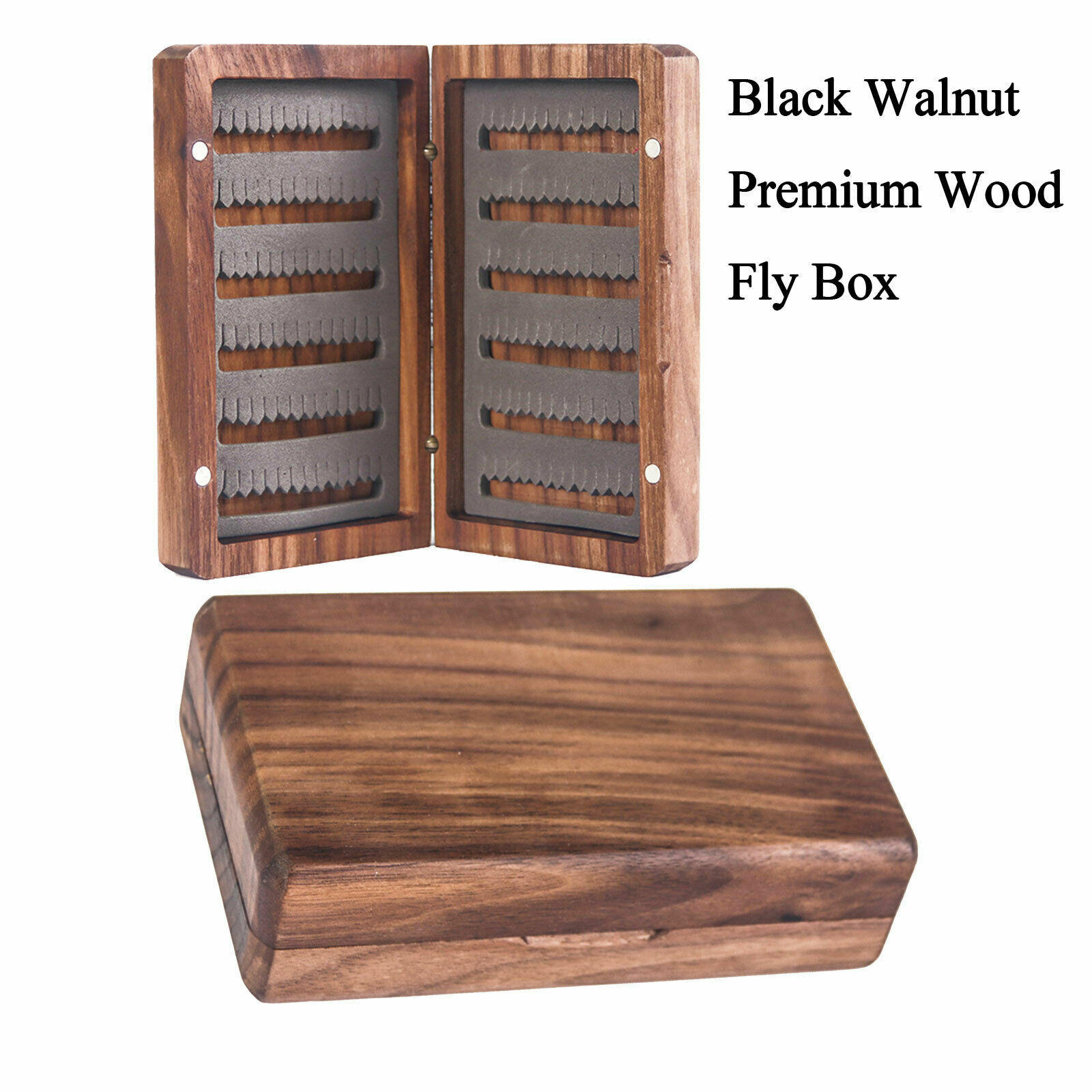 Maxcatch Natural Wooden Fly Fishing Box Case Double Side Maxcatch Natural Wooden Fly Fishing Box Case Double Side