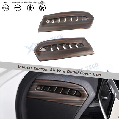 Wood Grain Interior Side Air Vent Outlet Cover Set For Toyota Camry 2018-2024