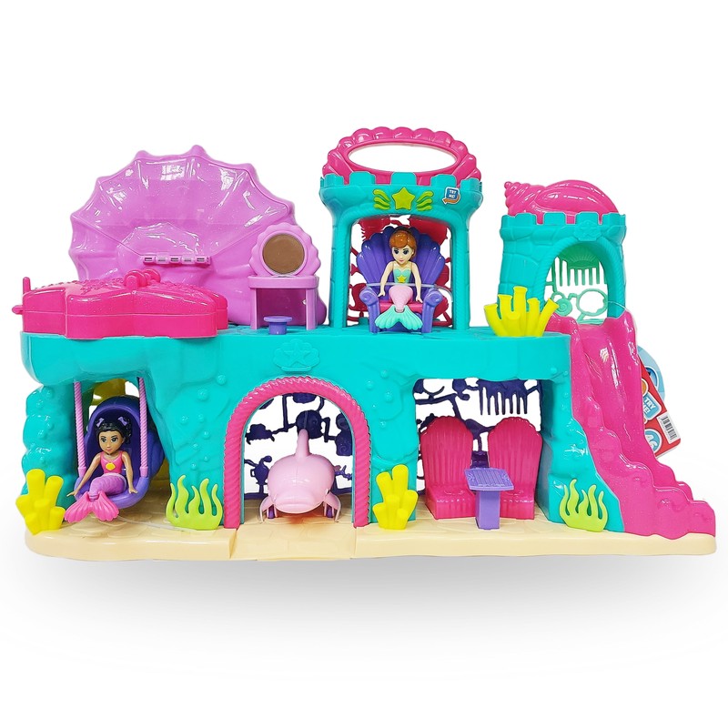 Mermaid Palace Play Set with Lights and Sounds, 46 Pieces, Toddler Toys