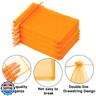 joycraft 50Pcs Orange Organza Bags - 4x6 In Drawstring Halloween Goodie Bags, Organza Party Favor Pouch for Halloween, Christmas, Thanksgiving, Easter
