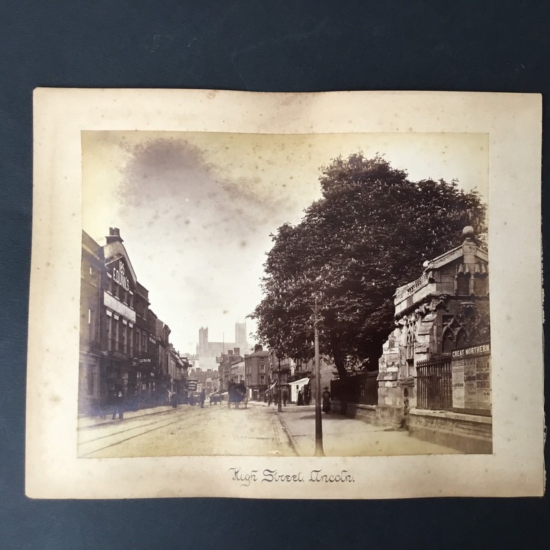 2 Big Original Photos Albumine Lincoln High Street Arboretum Uk 19thc