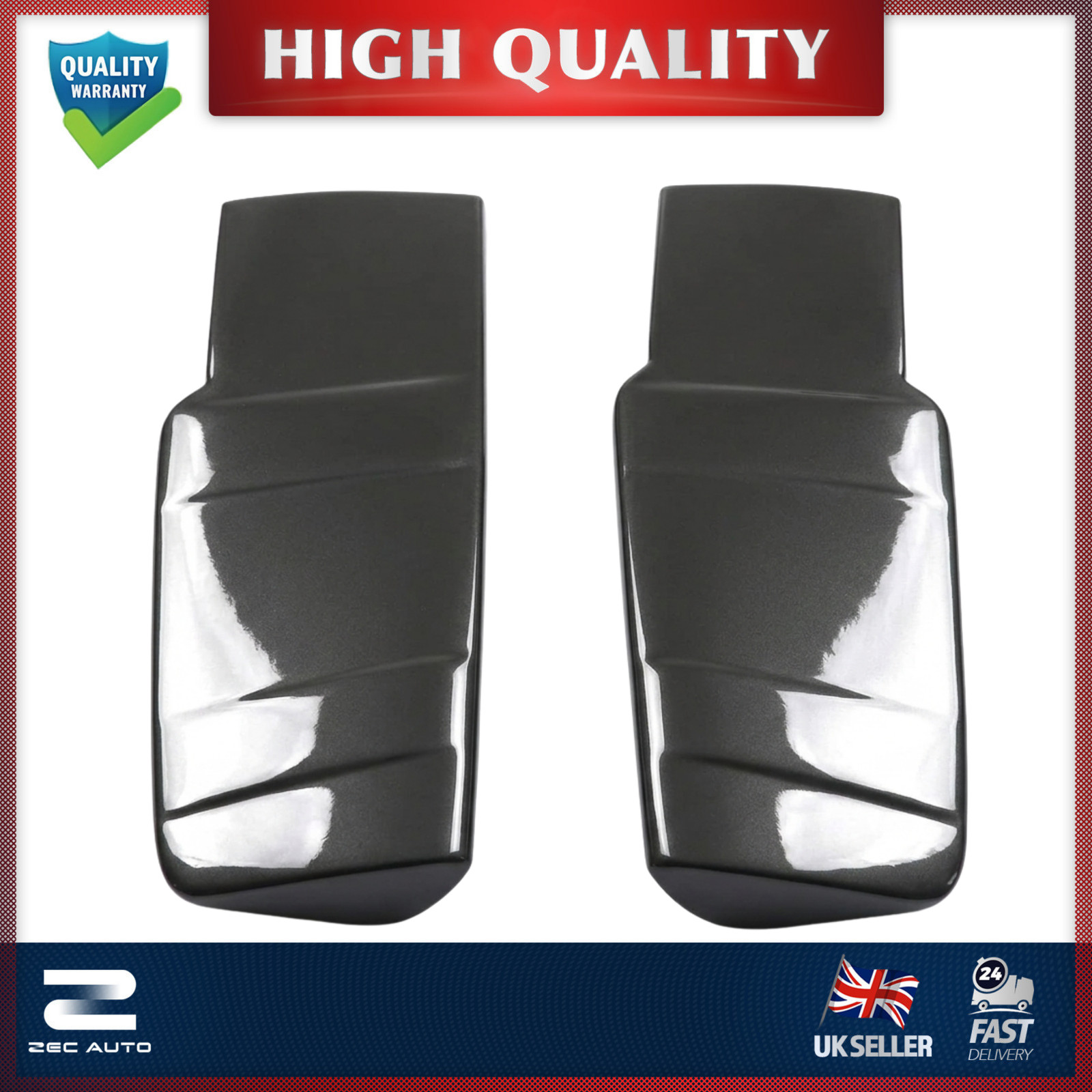 FOR FORD TRANSIT CUSTOM TWIN BARN DOOR REAR ROOF SPOILER MAGNETIC GREY COATED