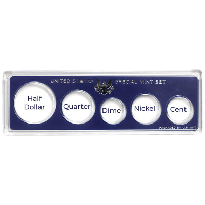 Empty Plastic Lens with Blue Insert From SMS Set Holds 5 Coins