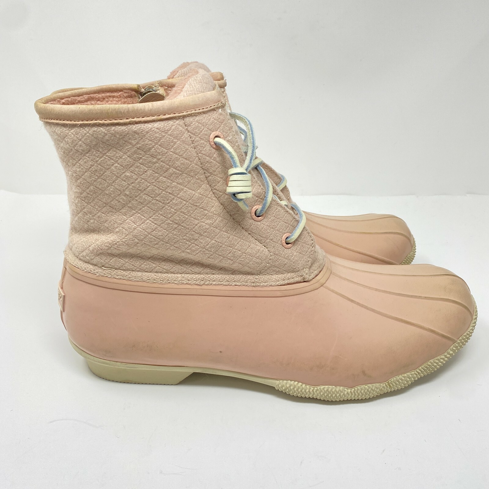 sperry rose gold duck boots