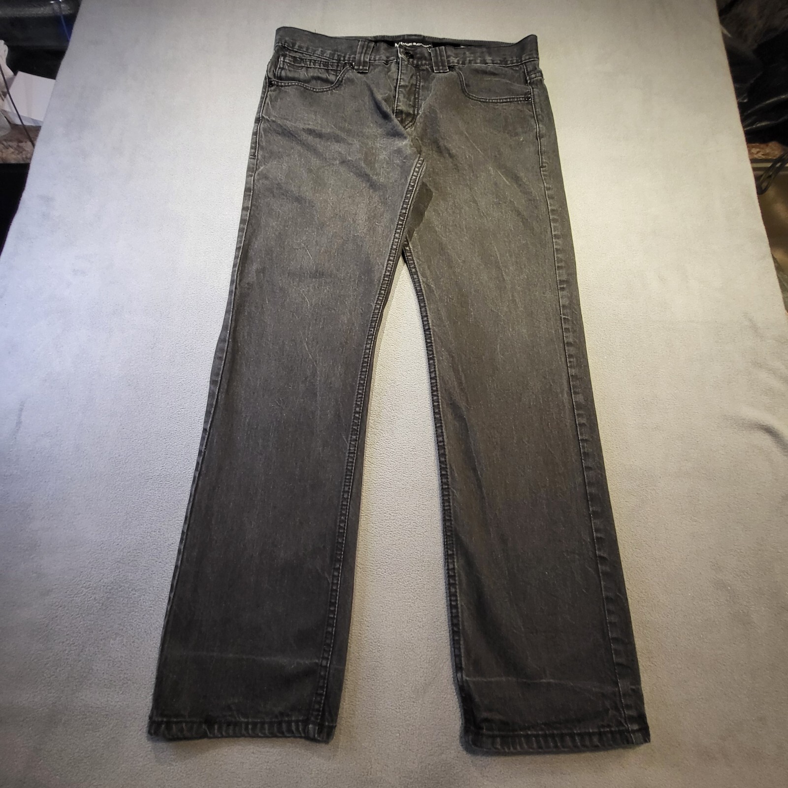 MB Marc Buchanan Mens 36x32 Black Straight Leg Denim Hip Hop MB Marc Buchanan Mens 36x32 Black Straight Leg Denim Hip Hop