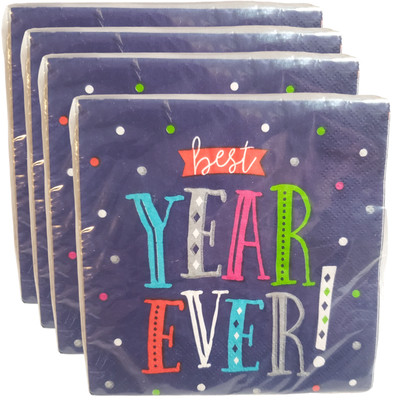 Beverage Napkins Best Year Ever Signature Select Seasons 4 Pkgs of 16 Each