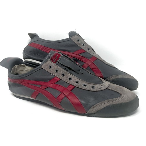 Asics Men’s Onitsuka Tiger Mexico 66 Slip-on Retro Sneaker Sz 13 Grey/Red D1B2K
