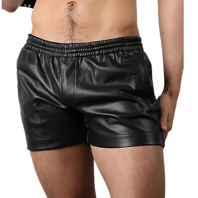Men's Real Sheep Leather Shorts Pure Leather Gym Summer Pants
