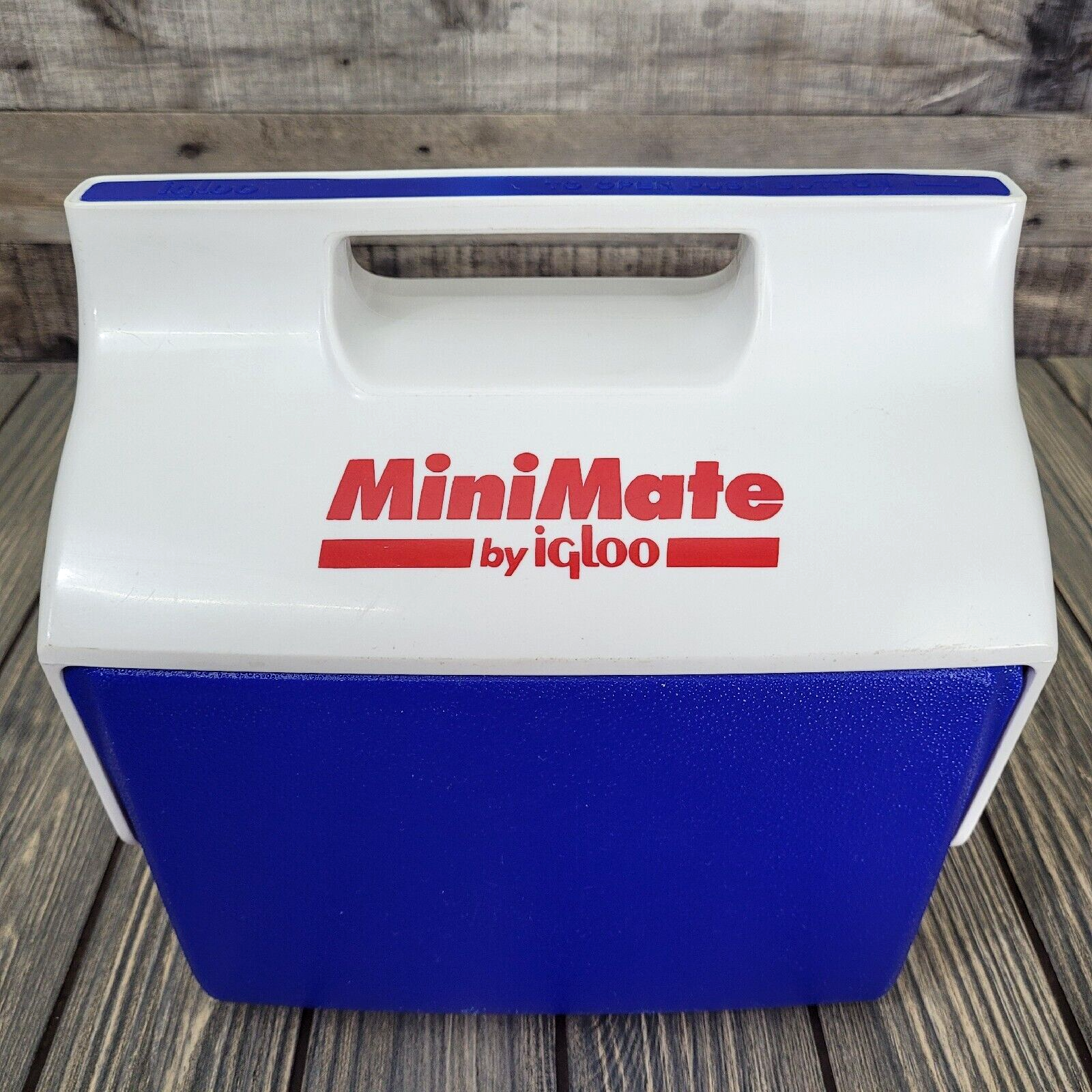 1990's IGLOO Cooler Mini Mate Lunch Box Red White Blue Patriotic USA Vintage VG