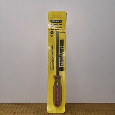 Vintage 1987 NOS Stanley 64-876 1/4'' Flat Slotted Screwdriver USA NEW