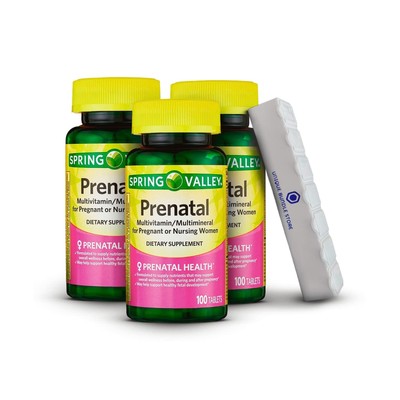 Spring Valley, Prenatal Multivitamin, Multimineral Tablets Dietary Supplement...