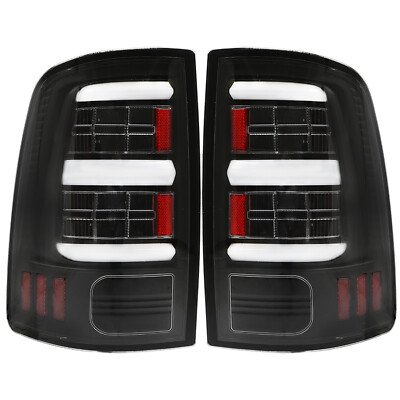 For Dodge Ram 1500 2500 3500 2009-2018 Full LED Black Tail Light Pair Left+Right