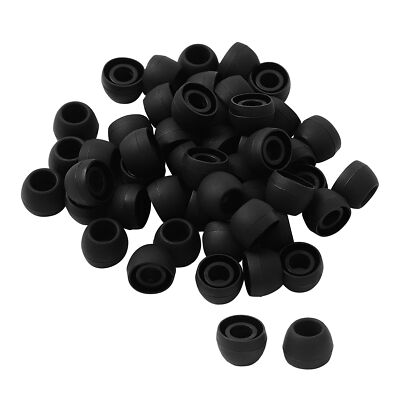 50Pcs Small Premium Ear Tips Silicone Replacement Earbud Earbuds Black