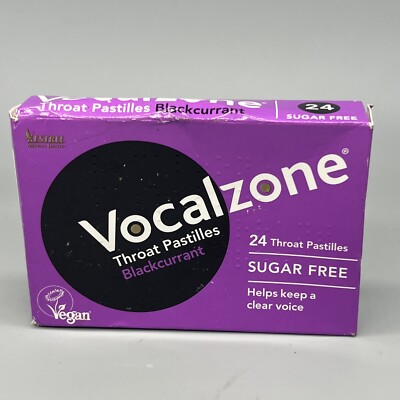 Vocalzone Throat Pastilles Blackcurrant Helps Keep a Clear Voice Y