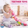 Sumobaby Infant Baby Musical Stuffed Animal Toys for 0-3-6-12 Months,Multi Sensory Toys with Crinkle and Rattles, Tummy Time Toys for Newborn Boys Girls, Caterpillar, Pink