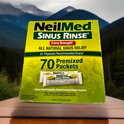 2x) NeilMed Extra Strength Sinus Rinse All Natural Relief 140 Packets. BB 2-2028