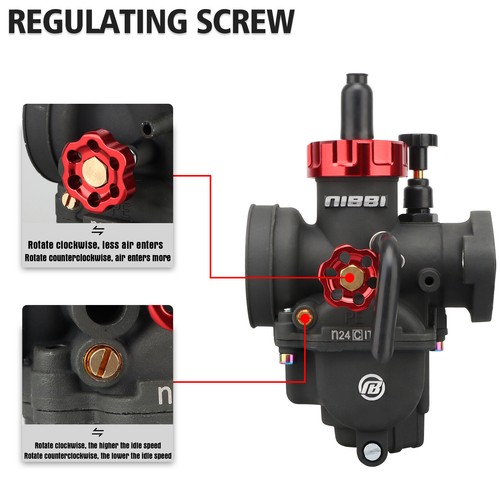 NIBBI Racing Motorcycle Carburetor PE 24mm Flange w/ Carb Jets For Dirt Pit Bike