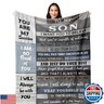 POQUSH Fathers Day Blanket for Son,Son Gifts from Mom/Dad,Son Gifts,College Graduation Gifts for a Son,Son Birthday Gifts, Gifts for Grown Son Blanket 60x50in