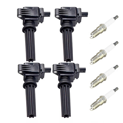 Set of 4 Ignition Coil & Iridium Spark Plug for Ford Focus Edge MKZ UF670 US