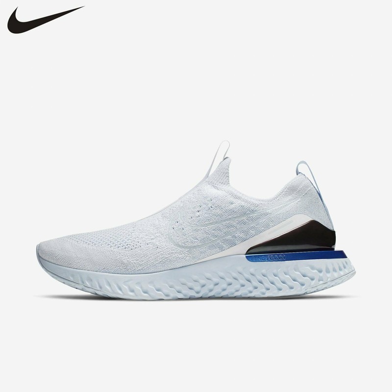 Nike Men's Epic Phantom React Flyknit Moc FK White Hydrogen Tint Blue BV0417-101 | eBay