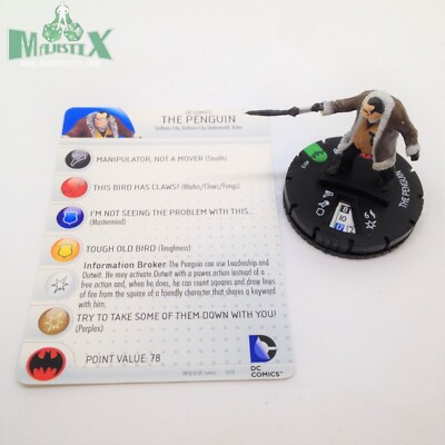 Heroclix Batman: Arkham Origins set The Penguin #013 Uncommon figure w/card!