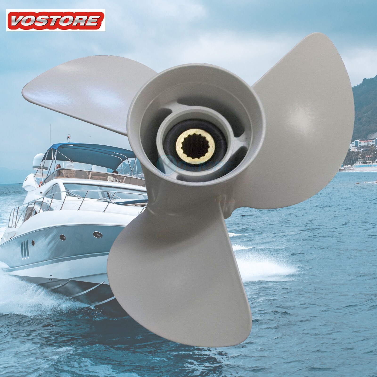 sea　① 6E5-45941-00-EL Aluminum Propeller 13 x 19 -K for Yamaha 50