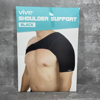 Vive Shoulder Support Brace Black Men & Women Right & Left Breathable