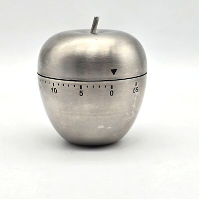 Stainless Steel Kitchen Timer Apple-Shaped  60 Minutes 3 x 2.5 inches Tested