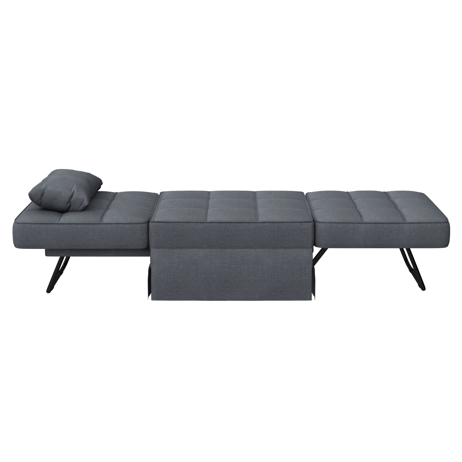 74.8" Metal Frame Sofa Bed Upholstery Recliner Bed Ottoman Living Room Bed Room