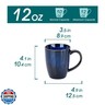 vancasso STARRY Ceramic Coffee Mug Set of 6, 12 Oz Tea Cups with Handle for Latte, Tea, Cappuccino, Milk, Cocoa, MicrowaveandDishwasher Safe,Blue