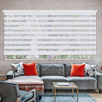 ZOKSUN Cordless Zebra Blinds for Windows, 35'' W x 72'' H Living Room Zebra Rol...