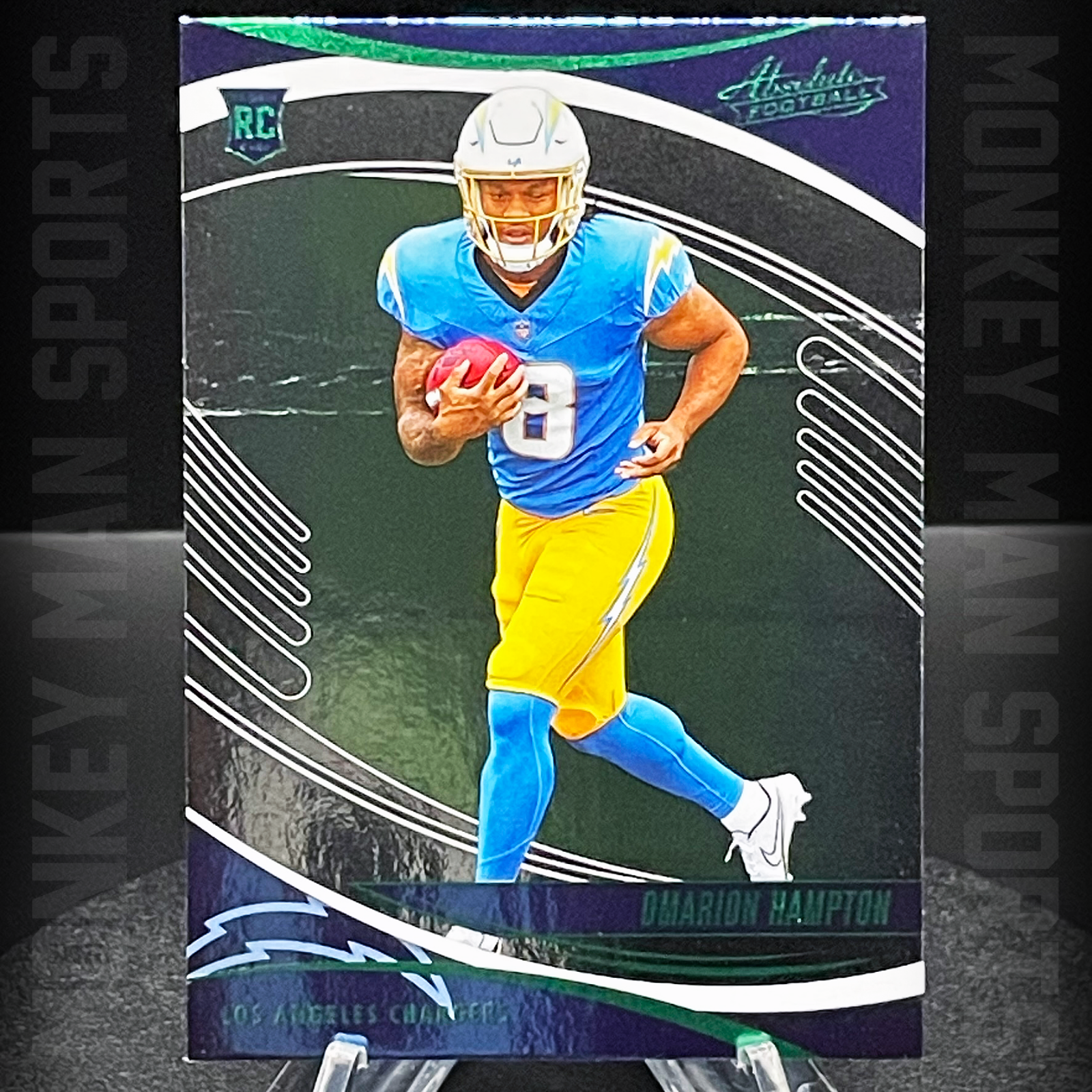 2025 Absolute Football - Omarion Hampton Rookie RC - #166 GREEN FOIL