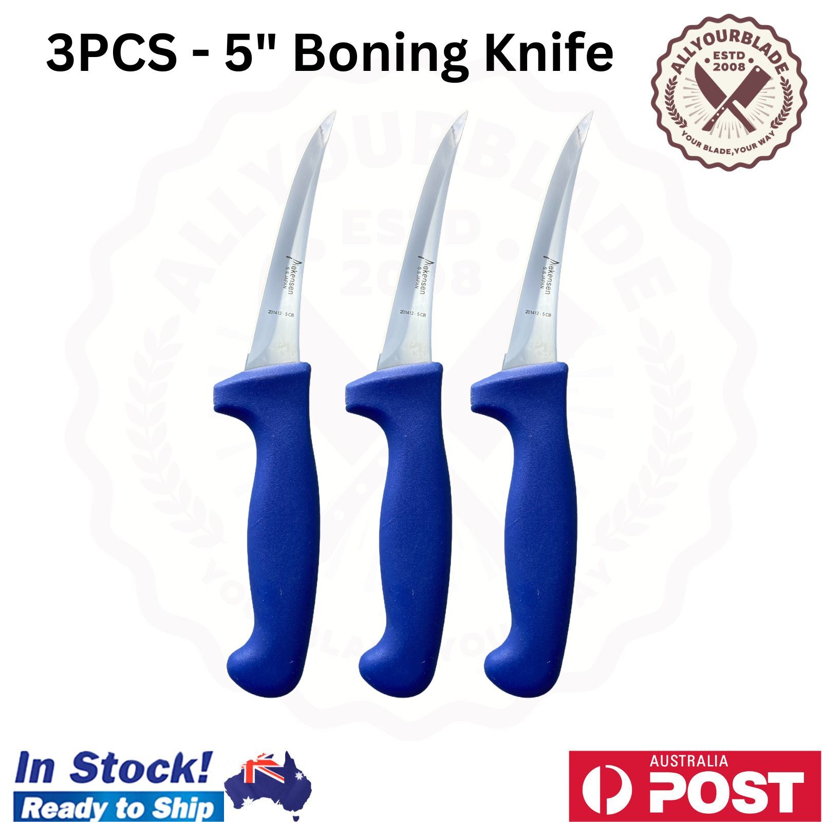 SET OF 3 - DIEKENSEN BUTCHERS 5" 13CM CURVED NARROW BONING KNIFE