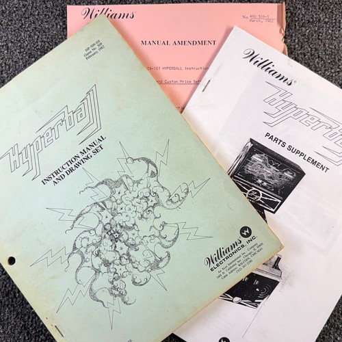 Williams Hyperball Pinball Machine Game Manual Schematics ORIGINAL