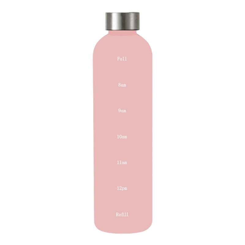 Gradient Water Bottle Frosted Water Bottle With Time Marker For Running 35OZ